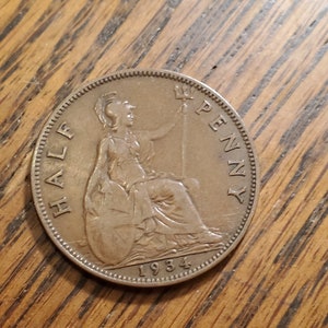 1934 Gran Bretaña 1/2 Penny **