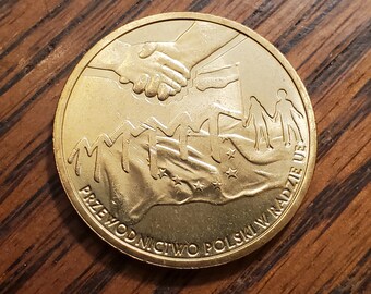 brass 1996 km:315 40-45 2 zlote poland ef coin