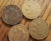 Britain 3 Pence lot of 4 1937-45 1feb