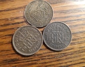 Britain 6 Pence lot of 3 1921 42 43 SILVER