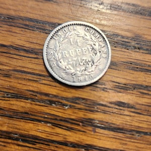 1840 Britain East India 1/4 Rupee   SILVER