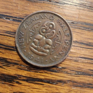 1941 Neuseeland 1/2 Penny AU *inv4