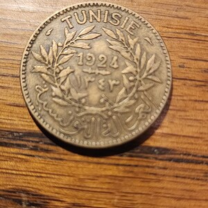 1924 Tunisia 2 Franc