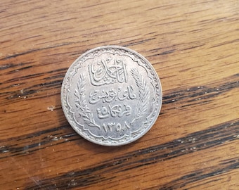 1939 Tunisia 5 Franc SILVER