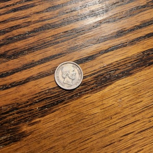 1850  Netherlands 5 Cent  with dot XF SILVER