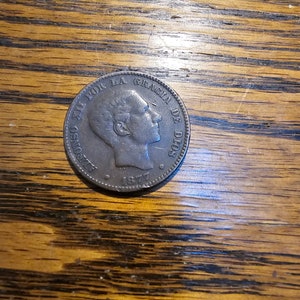 1877  Spain 10 Centimos *inv