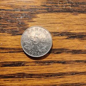 1934  Canada 5 Cent  AU