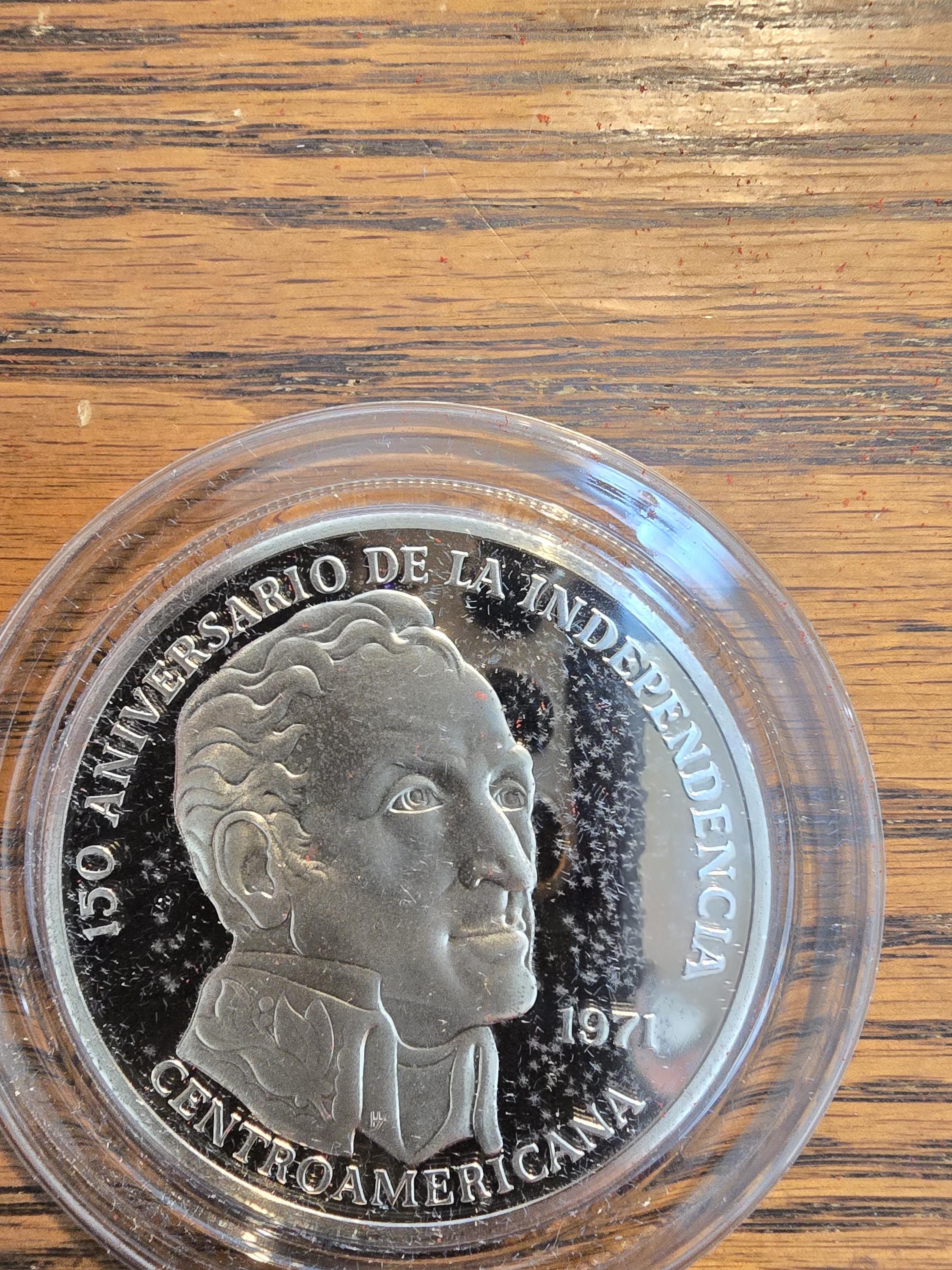 パナマ-Panama. シモン・ボリバール像 20バルボア銀貨 1973年