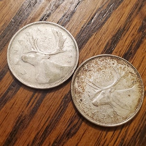 Canada 25 Cent  SILVER Lot of 2 1953/58