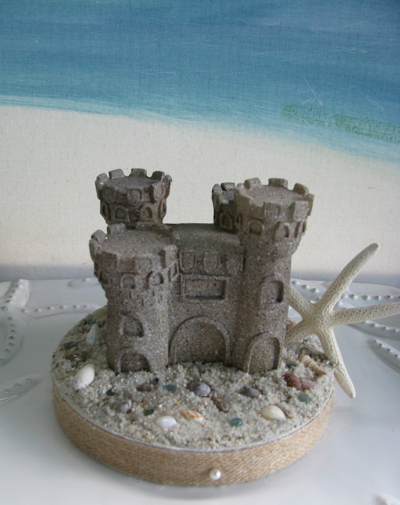 Sandcastle Seashell Beach Wedding Cake Topper Etsy