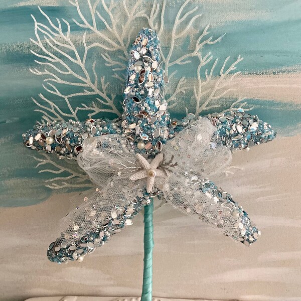 Starfish Christmas tree topper ~ Sea fan Coral tree topper ~ Coastal Christmas Decor