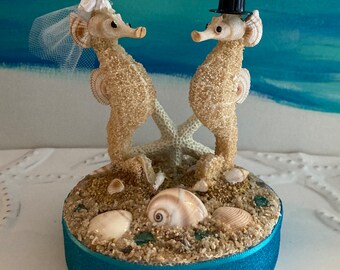 Seahorse Wedding Cake Topper~Seashell Wedding Cake Topper