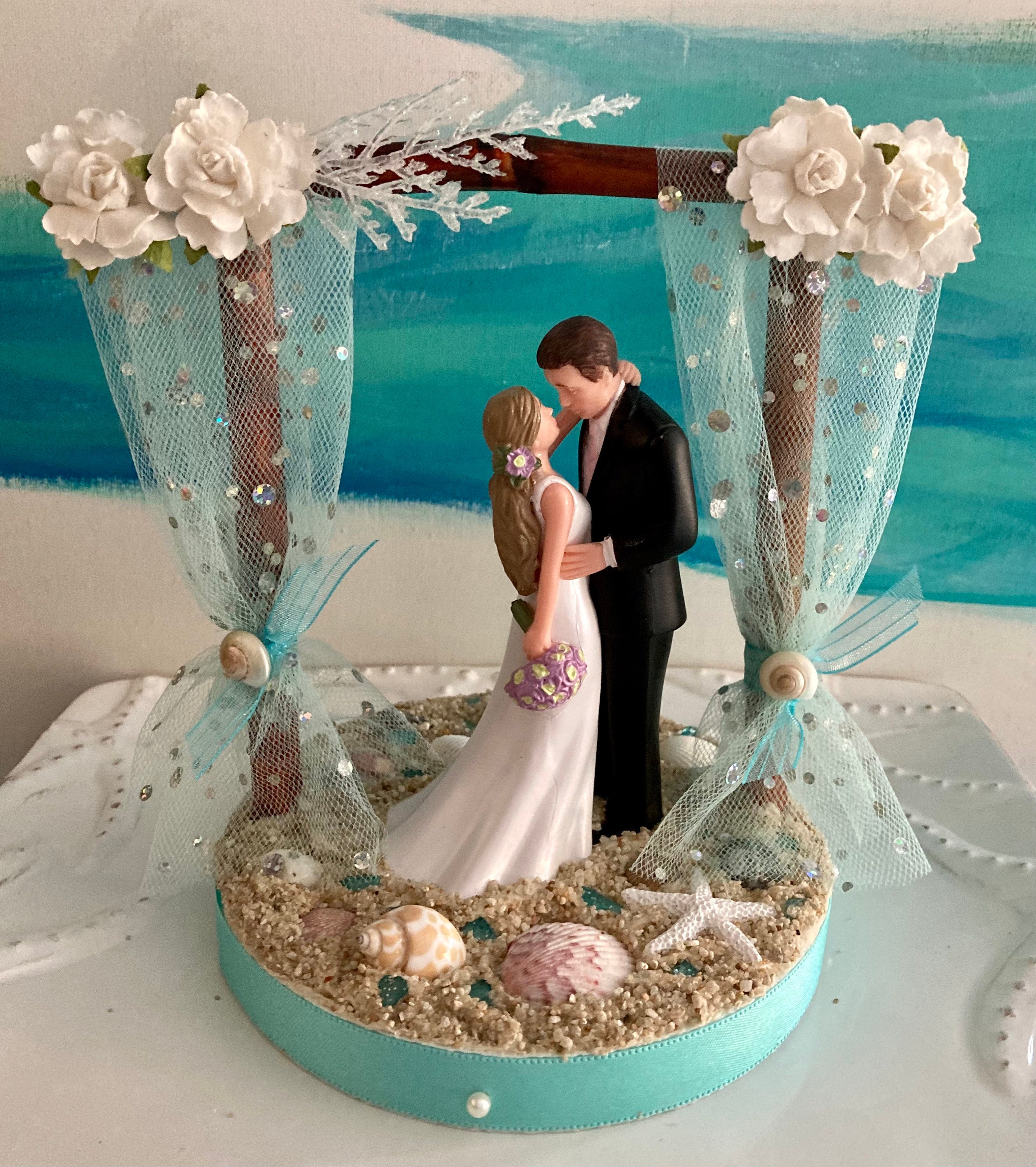 Beach Wedding Cake Toppers Bride And Groom
