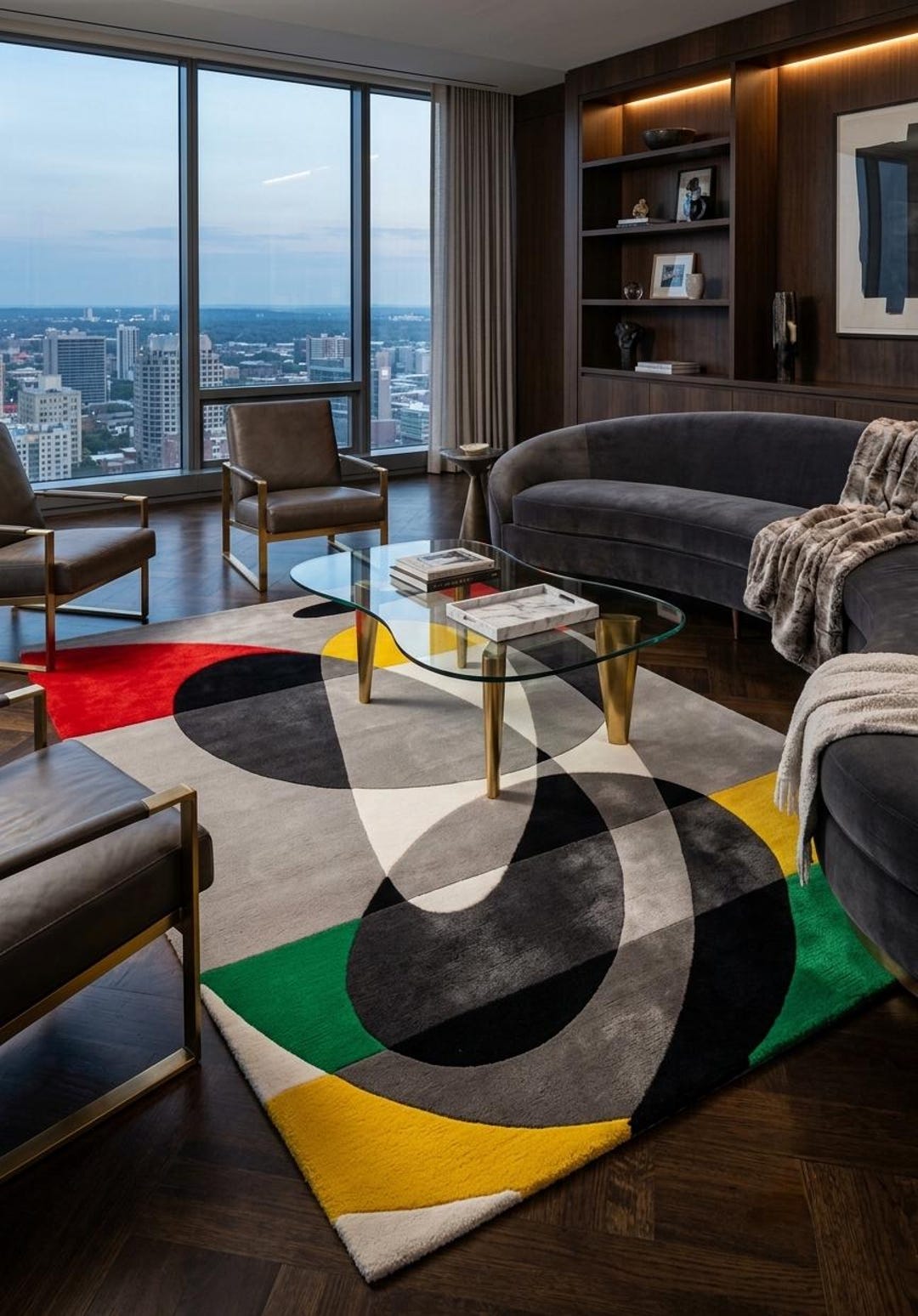 Modern Rug Handmade Hand Tufted New Zealand Wool Rug, Modern Abstract Geometric Area Rug ...