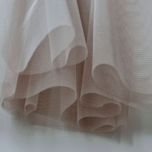 Mink Brown Grey Taupe Soft Tulle Veiling Fabric 150cm wide -  Sold by the metre