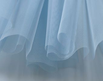 Light Pastel Blue Soft Tulle Veiling Fabric 150cm wide -  Sold by the metre (M2)