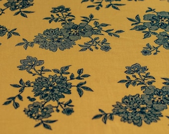 NEW AUSTRALIAN OFF THE ROLL,STRETCH 150cm WIDE NAVY BLUE FLORAL KNIT FABRIC