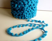 Vivid Blue Small Baby Pom Pom Bobble Trim 8mm wide pom poms - by the metre - UK SELLER (A4)