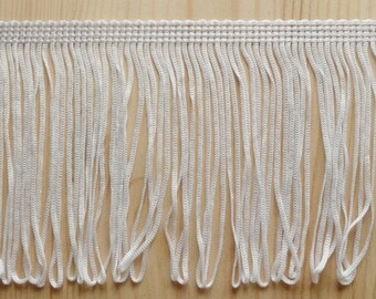35mm wide Sold per m Gold or silver metallic lurex shiny Tassel fringe trim