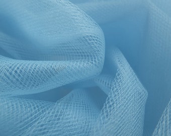 Light Sky Pastel Blue Fine Tulle fabric 300cm wide Bridal Prom net by the M
