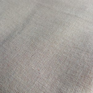 Plain Natural Woven Cotton Linen Mix Light Canvas Fabric, Beige Taupe Stone image 3