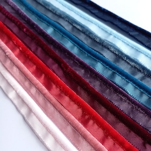 Soft Velvet flanged insert piping cord 5mm diameter –  Bright Colours - Navy, Teal, Purple, Red, Denim Blue, Baby Blue, Pink  - Per metre