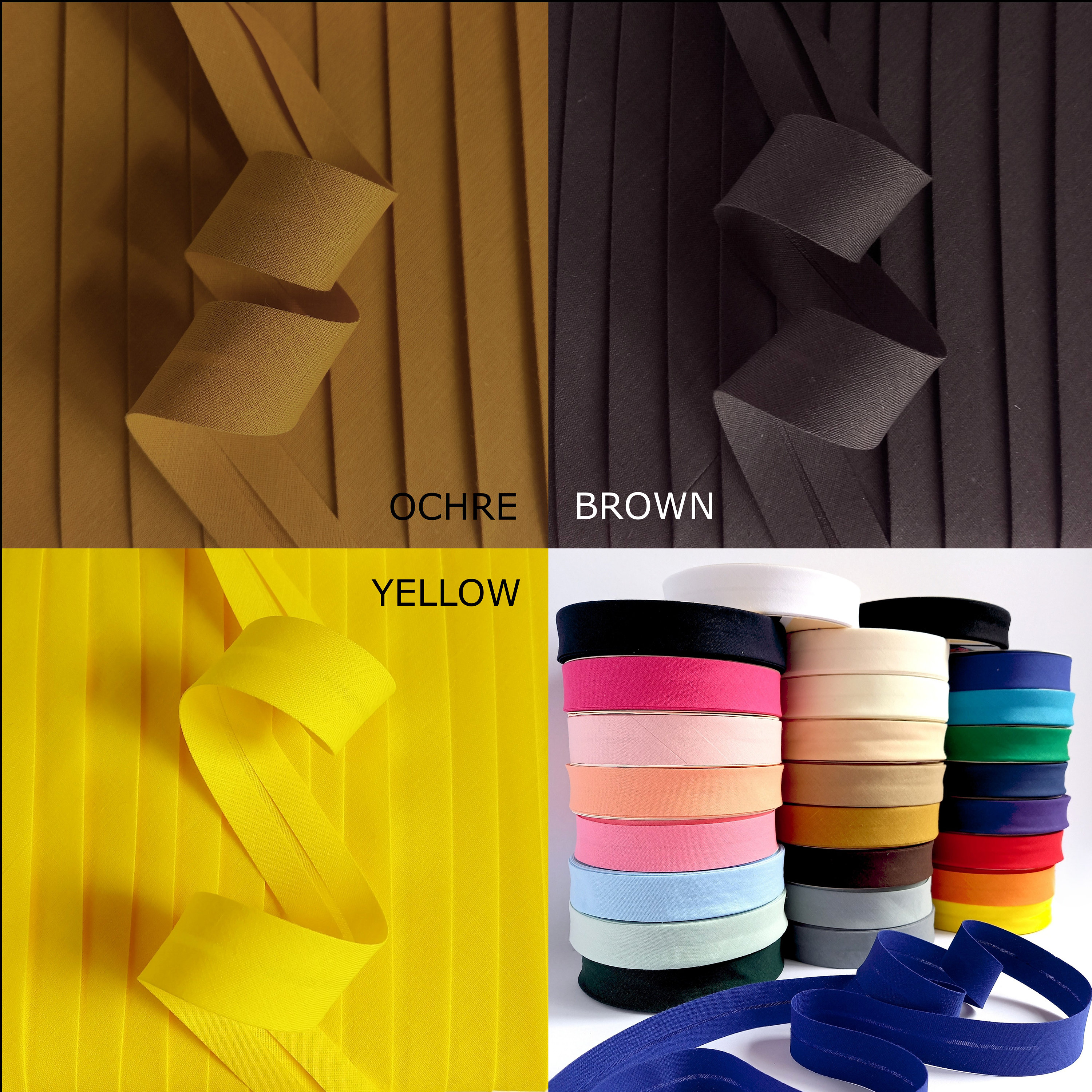 25mm Polycotton Bias Binding Tape Many Colours Pre Folded Sold per 3m, 5m,  10 and as a Full 25m Roll 