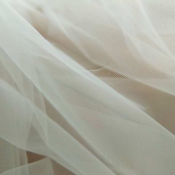 Super Fine Soft Ivory off White Colour Illusion Tulle Fabric 150cm