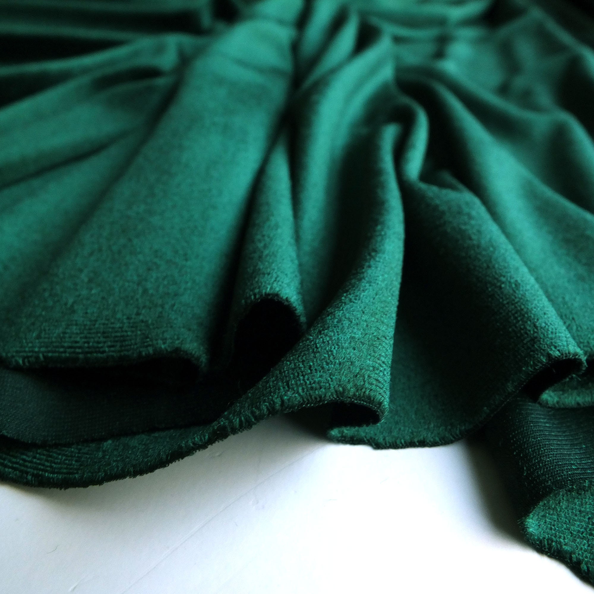 green emerald velvet dress Stretch Knit Velvet in Golden Green – Fiddlehead Artisan Supply main image 1