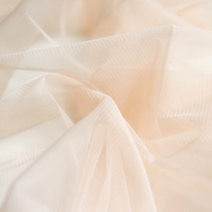 Light Pale Pastel Peach Soft Tulle Veiling Fabric 150cm wide -  Sold by the metre (M1)