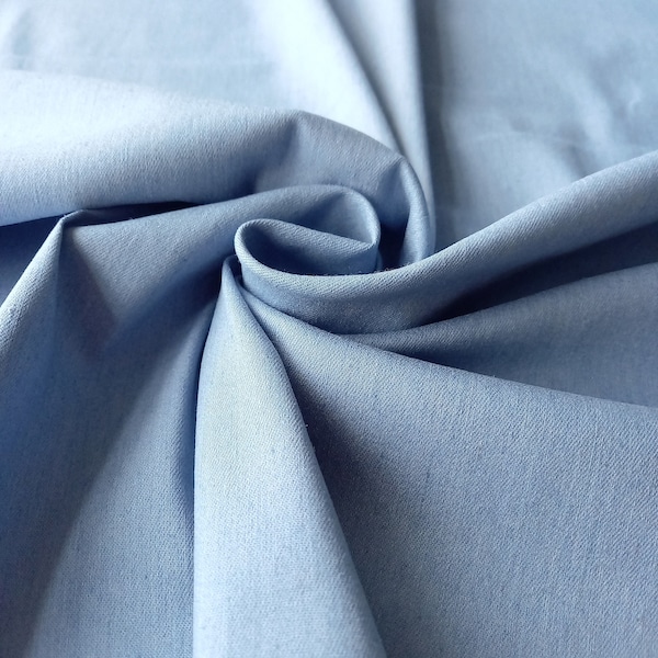 Light Blue Stretch Denim Fabric 145cm wide Cotton blend 7oz Weight