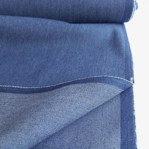 Stretch Denim Fabric Mid Blue Denim 145cm Wide Cotton Blend
