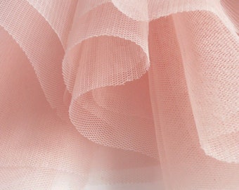 Blush Pastel Peach Soft Tulle Veiling Fabric 150cm wide -  Sold by the metre (H2)
