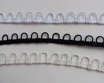 Bridal Looping Elastic Button Holes with Close Spacing - Sold By The Metre