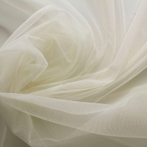 Tulle Fabric, White- Width 150cm