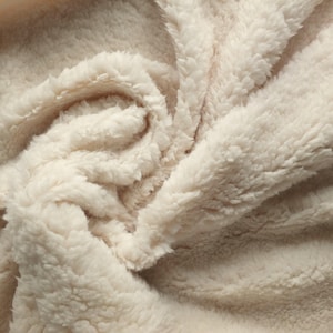 Beige Polar Fleece Sherpa Fabric 150cm Wide Soft Faux Fur Imitation  Sheepskin Fabric for Clothing, Sewing Crafts, Toys