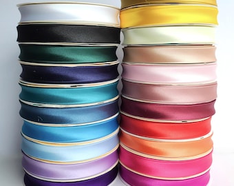 Satin Bias Binding 18mm Wide Fold Over Fabric Edge Tape - Many Colours