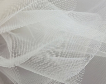 Cream bridal tulle veil fabric 300cm wide - fine net - sold by the metre - suitable for prom, underskirt, veil, UK SELLER (F3)