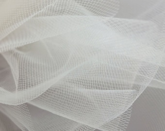 Cream Bridal Tulle Fabric - Fine Diamond Net, Extra Wide 300cm