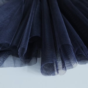 Navy Dark Blue Soft Tulle Fabric 150cm wide Evening / special occasion wear Sold by the metre M2 image 3