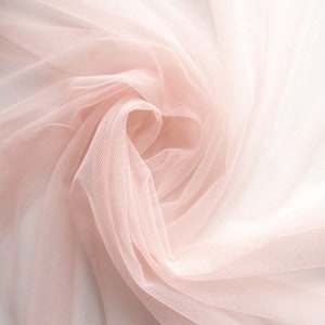 Blush Pastel Peach Soft Tulle Veiling Fabric 150cm wide Sold by the metre H2 image 4