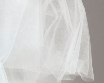 Super fine Luxury White tulle veiling fabric 150cm wide - very delicate light mesh - sold by the metre - wedding, bridal, veil, skirt, (M1)