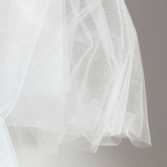 Super fine Luxury White tulle veiling fabric 150cm wide - very delicate  light mesh - sold by the metre - wedding, bridal, veil, skirt, (M1)