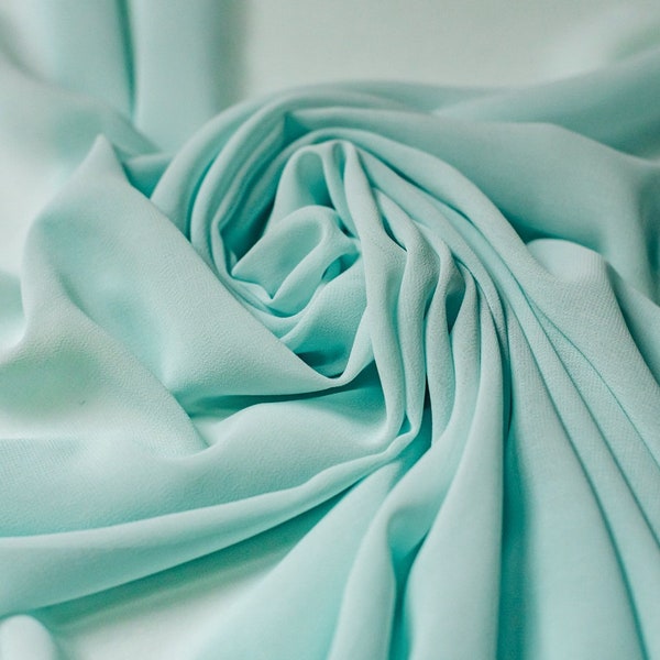 Classic Mint Green  Plain Coloured Polyester Sheer Chiffon Dress Fabric - Sold by the metre - UK SELLER (J2)