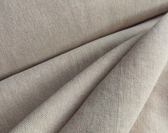 Plain Natural Woven Cotton Linen Mix Light Canvas Fabric, Beige Taupe Stone