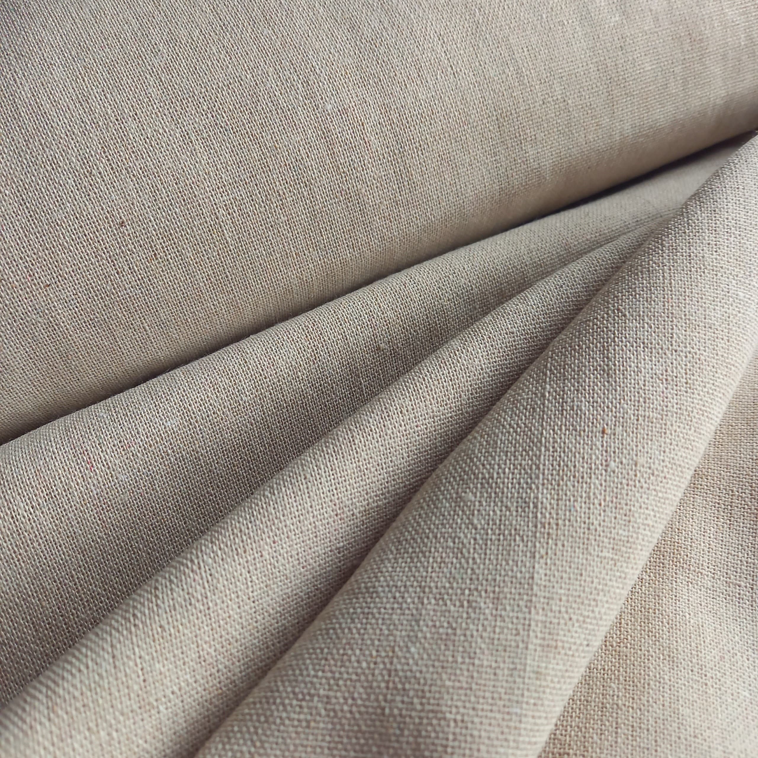 セール‼️PLAIN WEAVE COTTON LINEN 24ss Plain Natural Woven Cotton Linen Mix Light Canvas Fabric