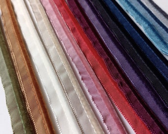 Cordón de ribete con brida de terciopelo suave de 5 mm de diámetro - 13 colores - se vende por metro