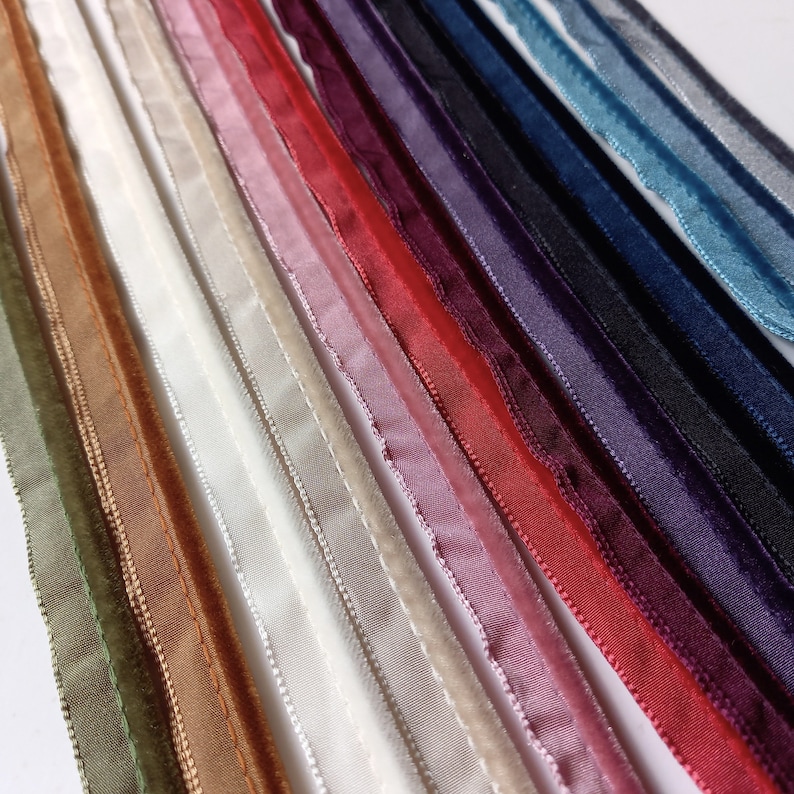 Soft Velvet flanged insert piping cord 5mm diameter 13 colours sold by the metre SHADE CARD ONLY