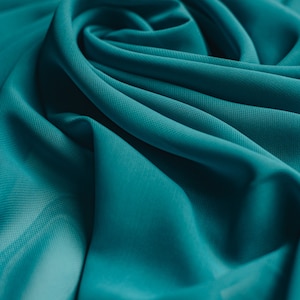 Petrol Grün Blau unifarbener Polyester Chiffon Chiffon Stoff 150cm breit
