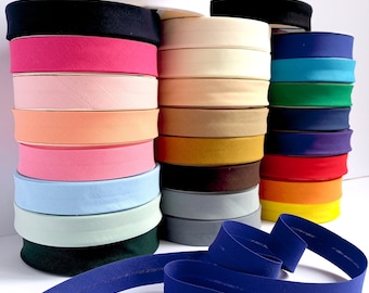 25mm Polycotton Bias Binding Tape Many Colours - Pre folded sold per 3m, 5m, 10 and as a full 25m roll